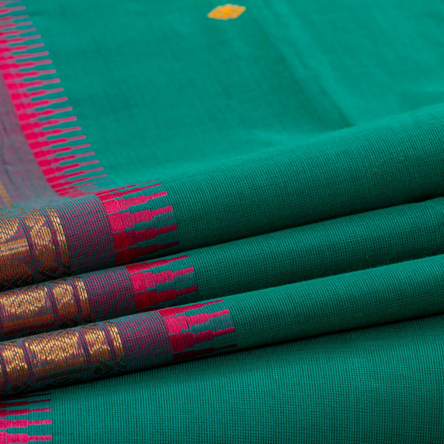 Teal And Pink Kanchi Cotton Saree For Festive Wear PV MM KC 846 - Cotton Saree - Panjavarnam PV MM KC 846