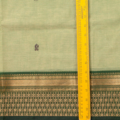 Elachi Green Kanchi Cotton Saree For Festive Wear PV MM KC 829 - Cotton Saree - Panjavarnam PV MM KC 829