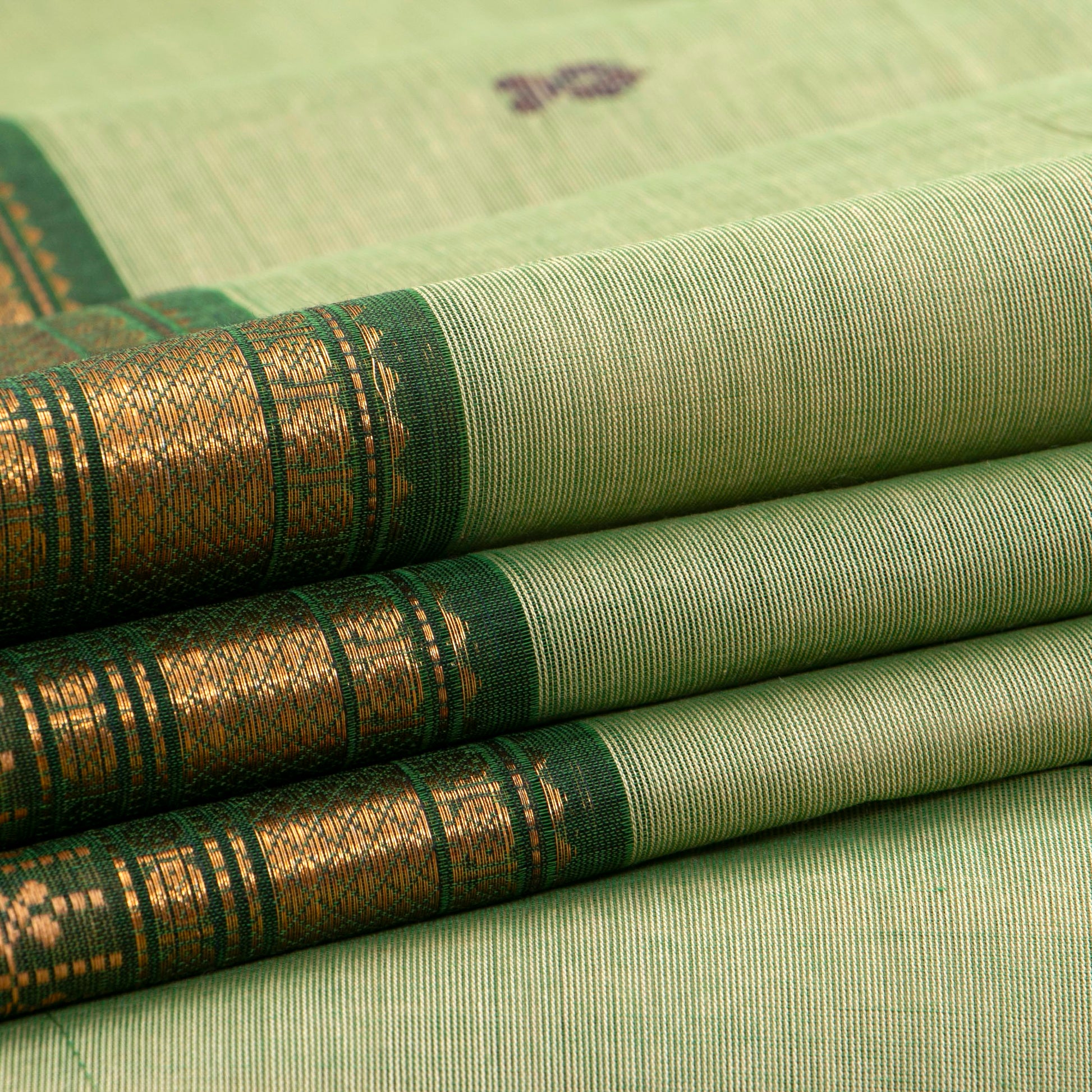 Elachi Green Kanchi Cotton Saree For Festive Wear PV MM KC 829 - Cotton Saree - Panjavarnam PV MM KC 829