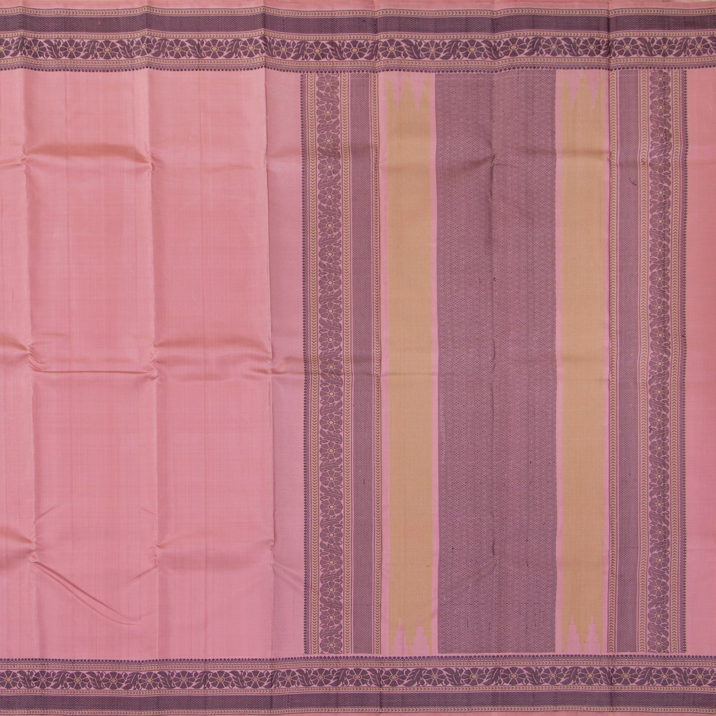 Pastel Pink Kanchipuram Silk Saree With No Zari For Office Wear PV RM NZ 457