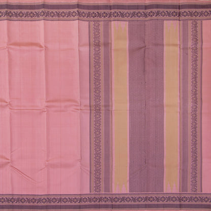 Pastel Pink Kanchipuram Silk Saree With No Zari For Office Wear PV RM NZ 457