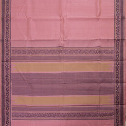 Pastel Pink Kanchipuram Silk Saree With No Zari For Office Wear PV RM NZ 457