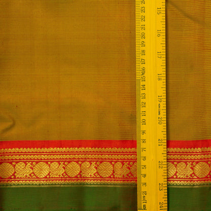 Green And Red Kanchipuram Silk Saree For Festive Wear PV J 1791