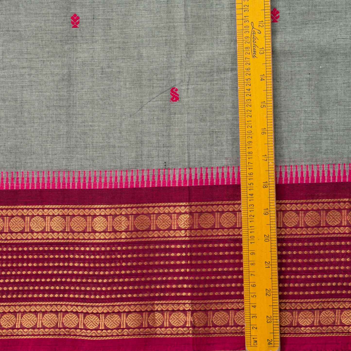 Grey And Magenta Kanchi Cotton Saree For Festive Wear PV MM KC 844