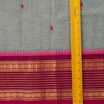 Grey And Magenta Kanchi Cotton Saree For Festive Wear PV MM KC 844