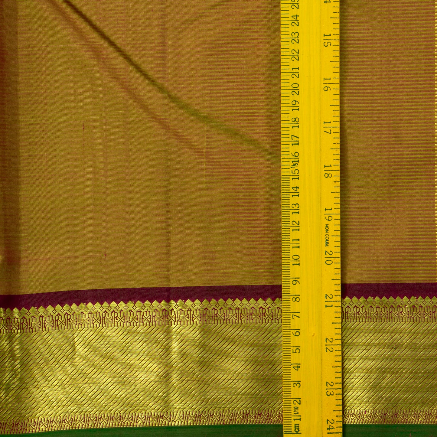 Mustard And Maroon Kanchipuram Silk Saree For Festive Wear PV J 933