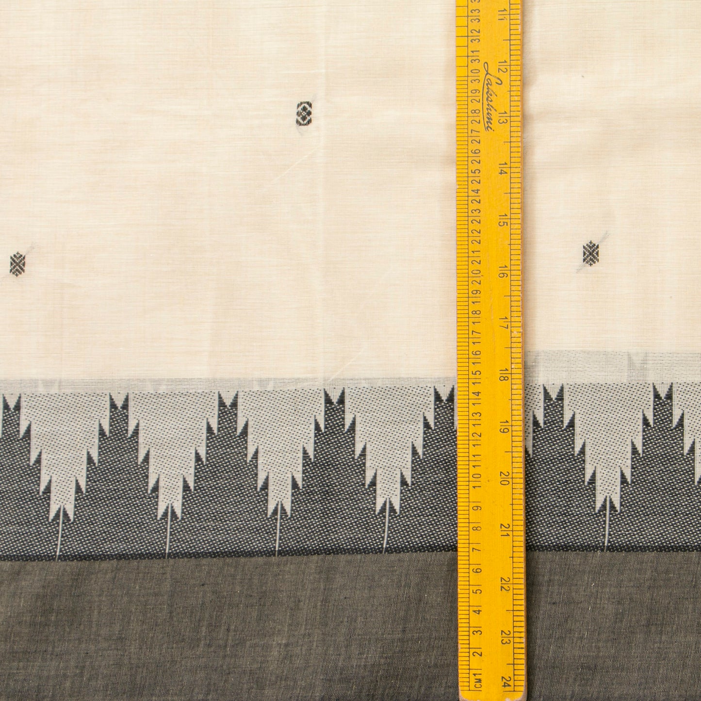 Off White And Black Kanchi Cotton Saree For Office Wear PV MM KC 845
