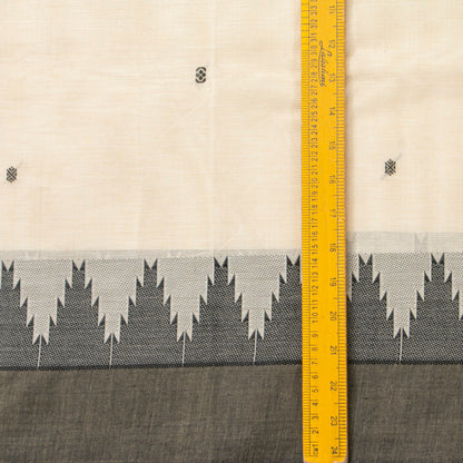 Off White And Black Kanchi Cotton Saree For Office Wear PV MM KC 845