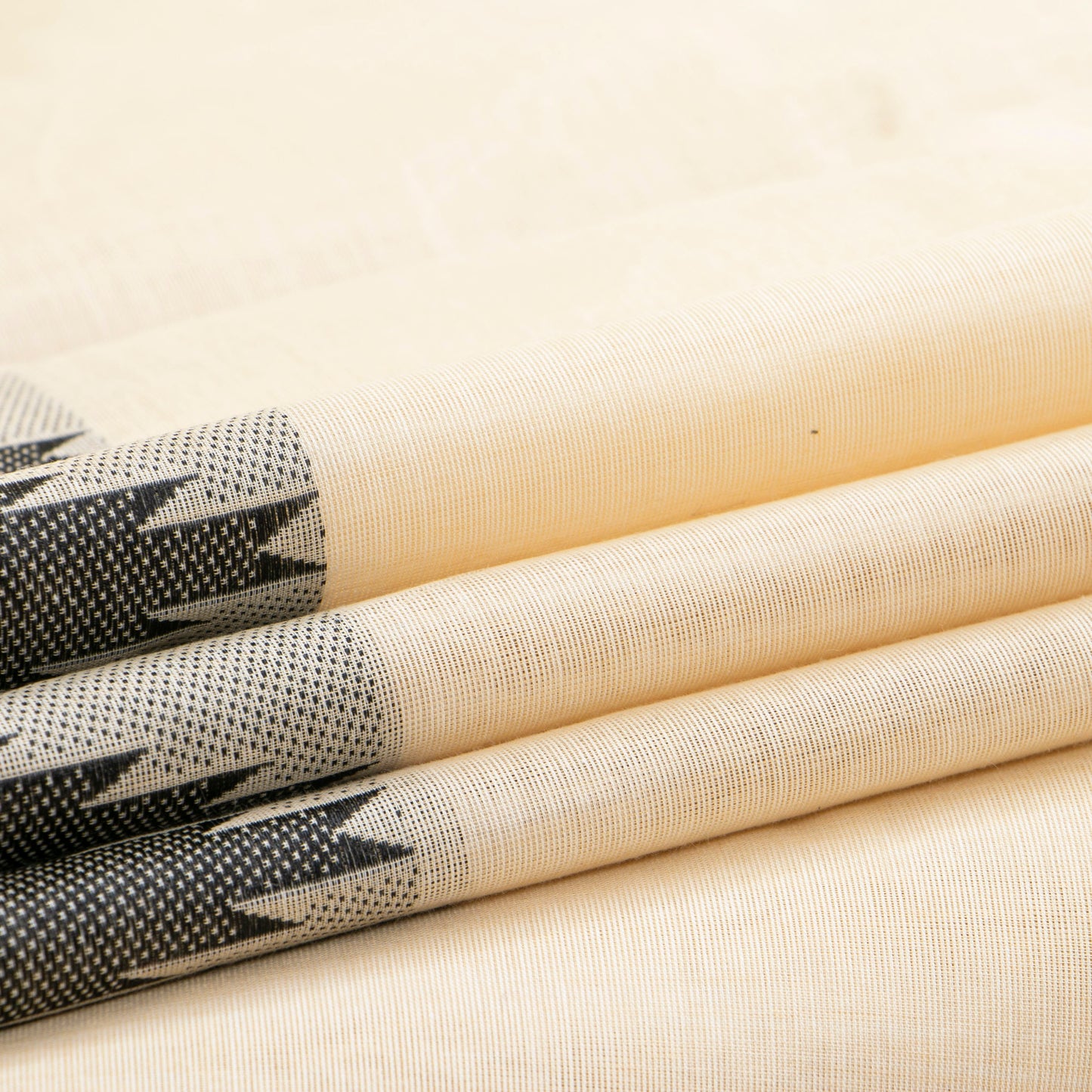 Off White And Black Kanchi Cotton Saree For Office Wear PV MM KC 845