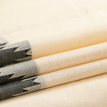 Off White And Black Kanchi Cotton Saree For Office Wear PV MM KC 845