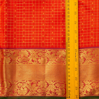 Orange Kanchipuram Silk Saree For Wedding Wear PV J 1514