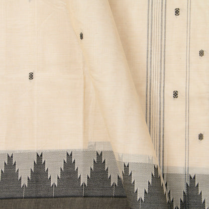Off White And Black Kanchi Cotton Saree For Office Wear PV MM KC 845