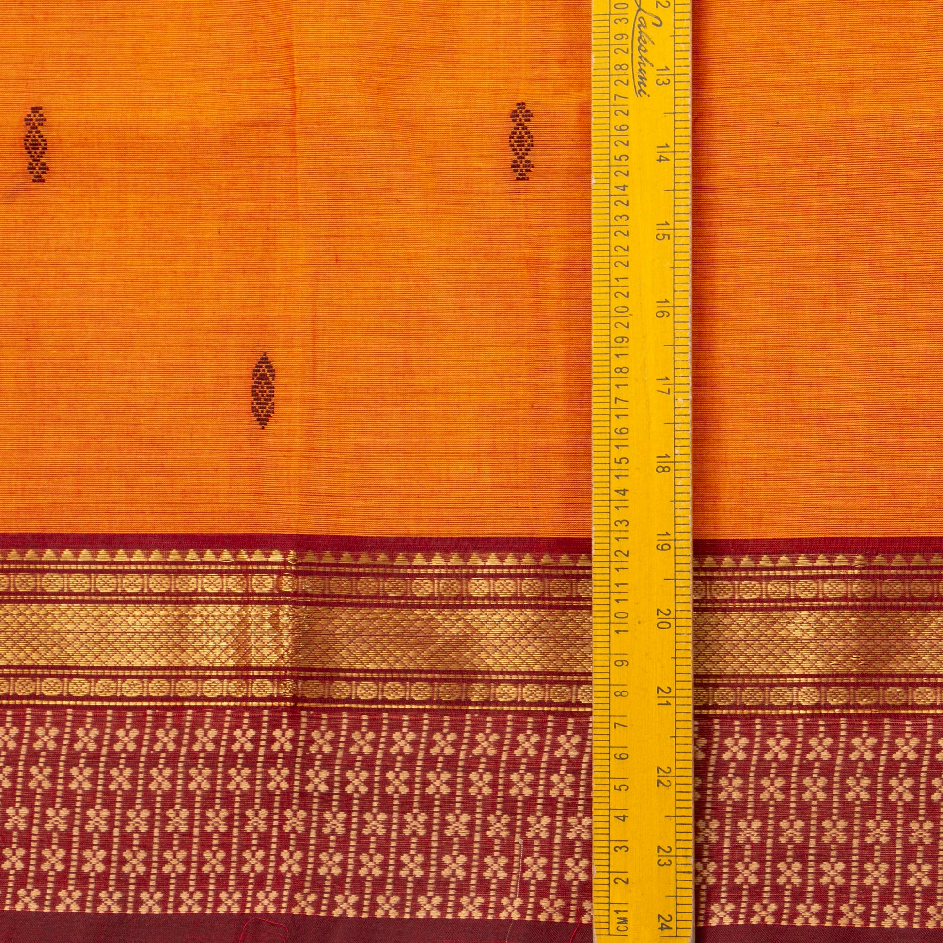 Orange And Maroon Kanchi Cotton Saree For Festive Wear PV MM KC 828 - Cotton Saree - Panjavarnam PV MM KC 828