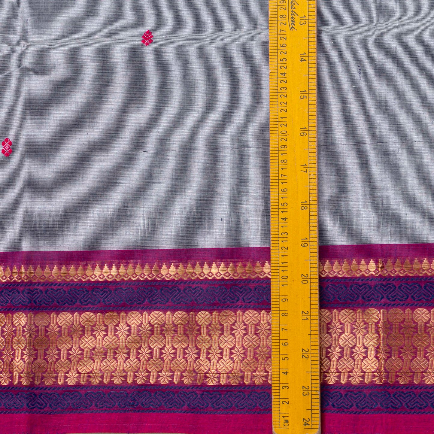 Grey And Pink Kanchi Cotton Saree For Festive Wear PV MM KC 843