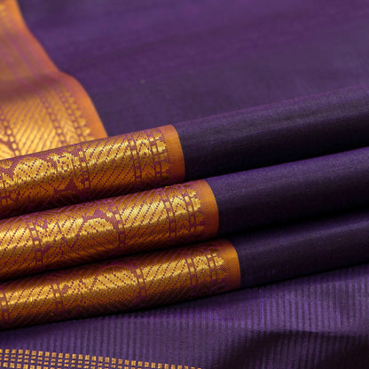 Blue And Gheva Kanchipuram Silk Saree For Festive Wear PV J 1797
