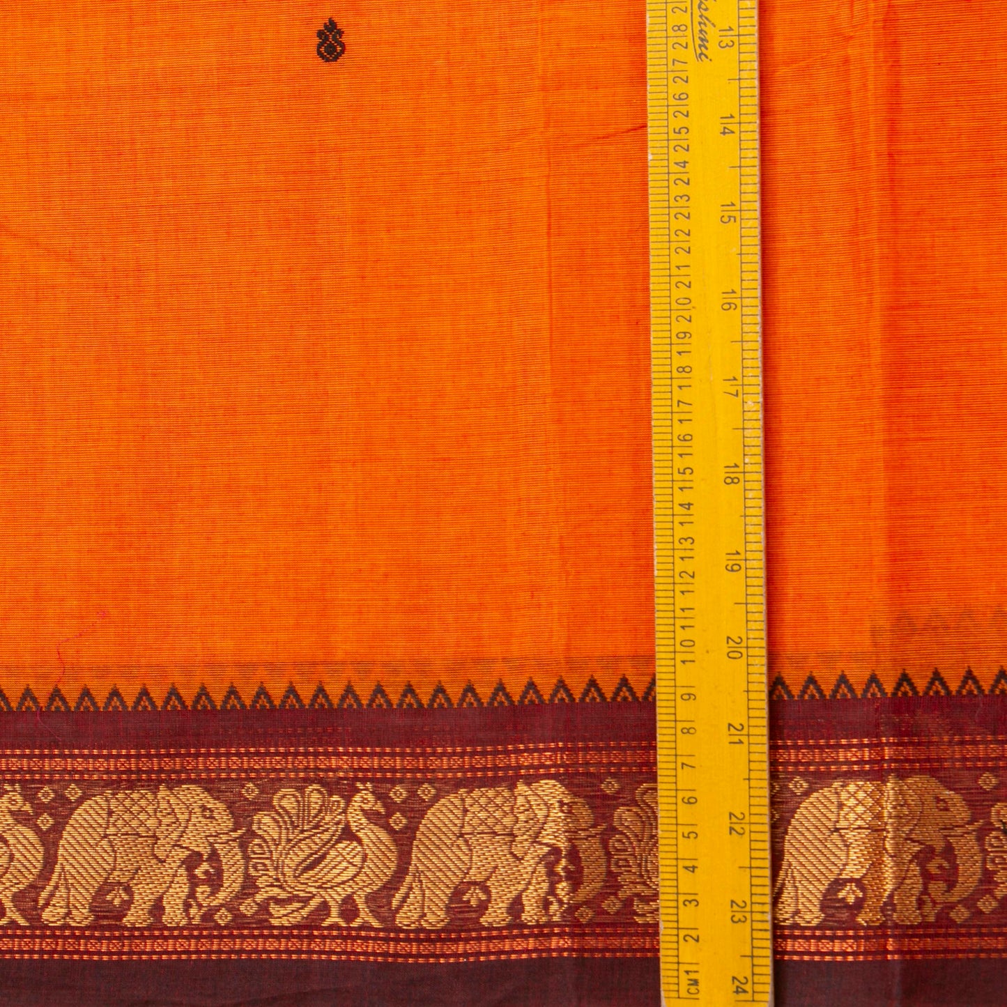 Orange And Brown Kanchi Cotton Saree For Festive Wear PV MM KC 837