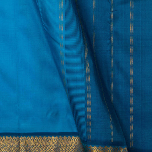 Blue Kanchipuram Silk Saree For Festive Wear PV J 1805