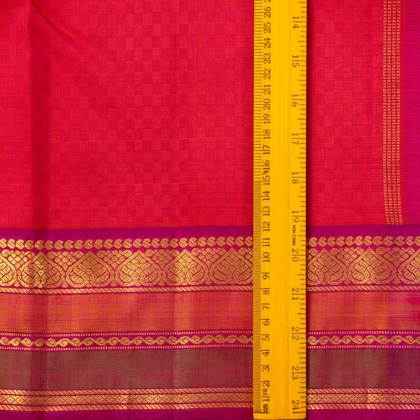 Pink And Magenta Kanchipuram Silk Saree For Festive Wear PV J 1575
