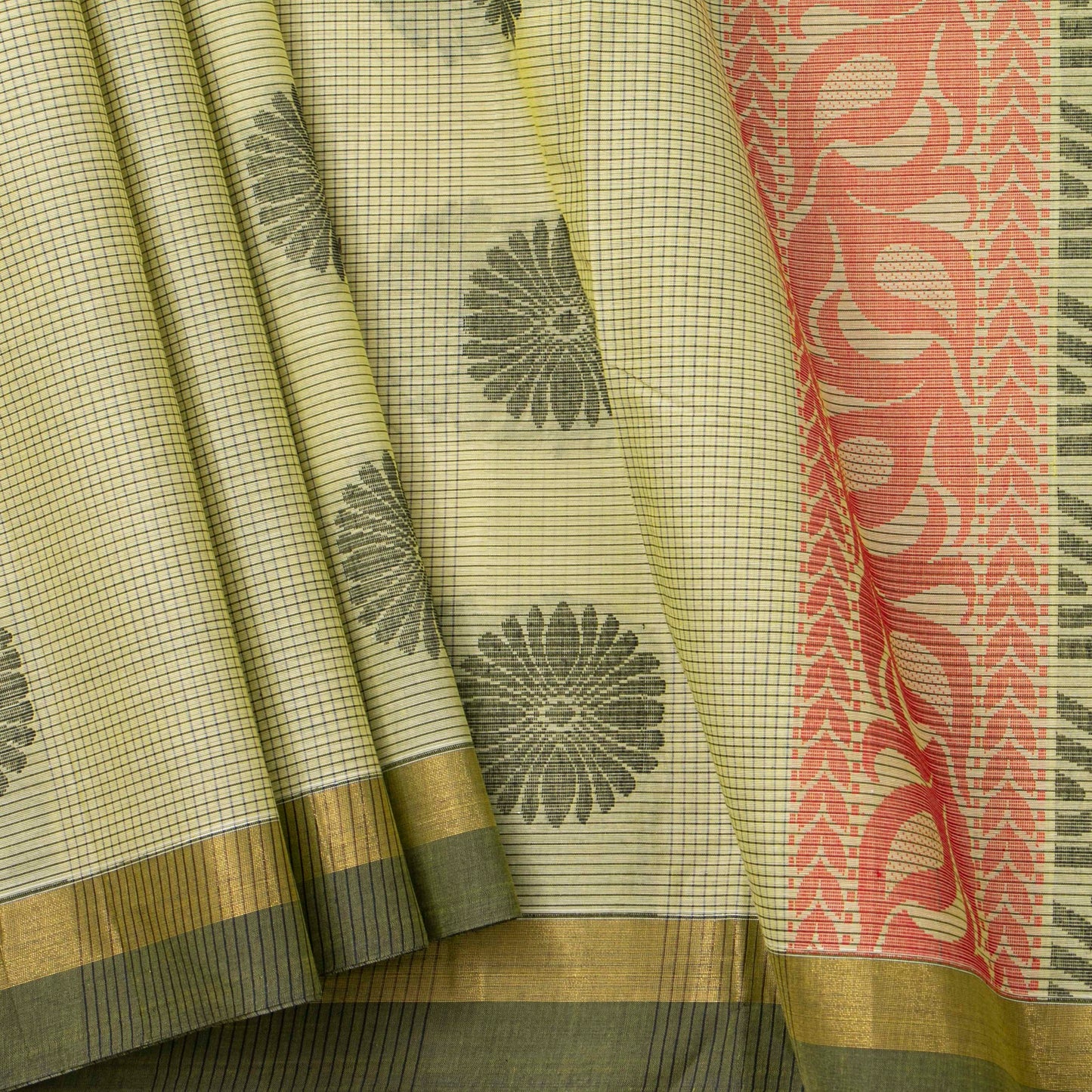 Pastel Green Fancy Cotton Saree For Festive Wear PV MM FC 978 - Cotton Saree - Panjavarnam PV MM FC 978