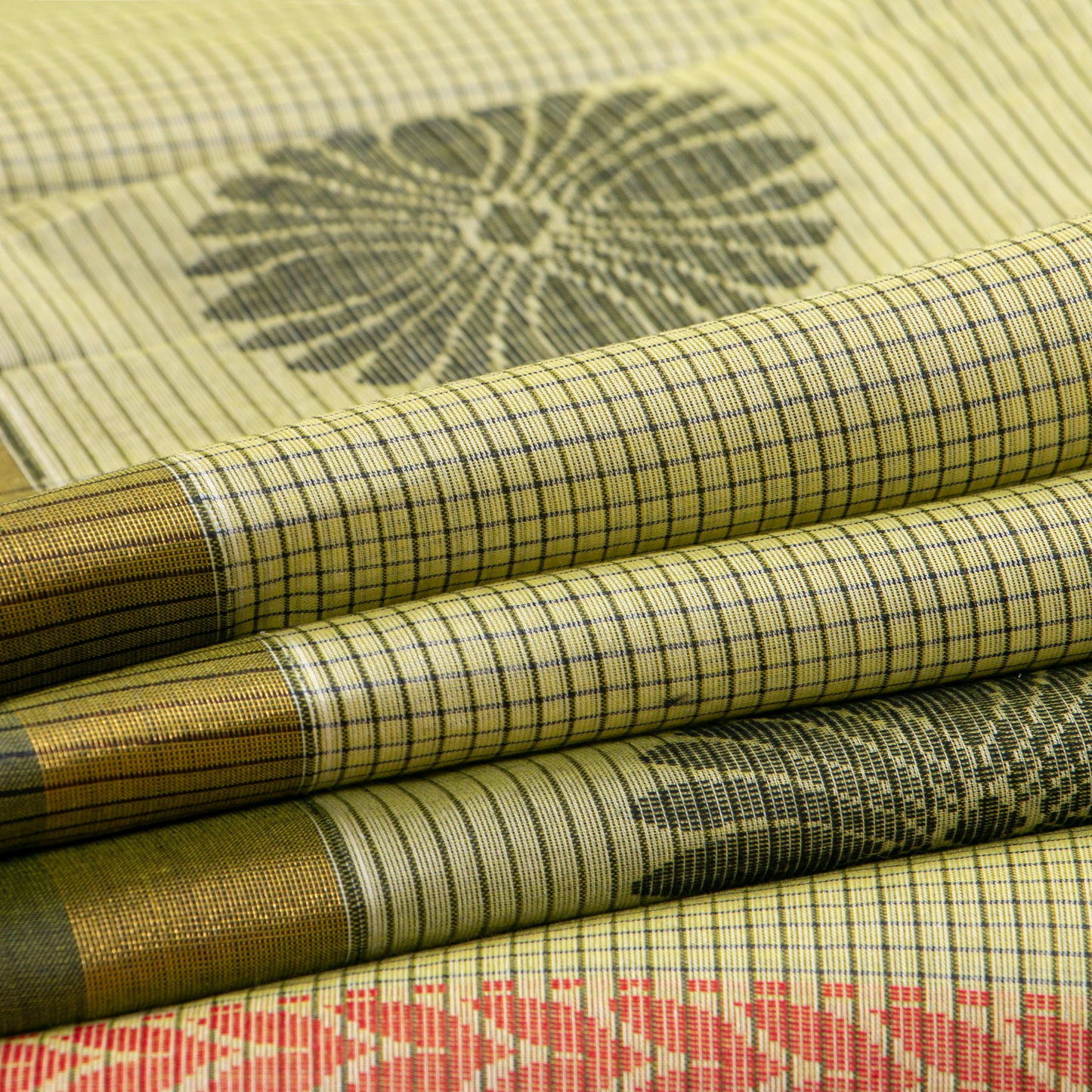 Pastel Green Fancy Cotton Saree For Festive Wear PV MM FC 978 - Cotton Saree - Panjavarnam PV MM FC 978