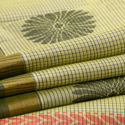 Pastel Green Fancy Cotton Saree For Festive Wear PV MM FC 978 - Cotton Saree - Panjavarnam PV MM FC 978