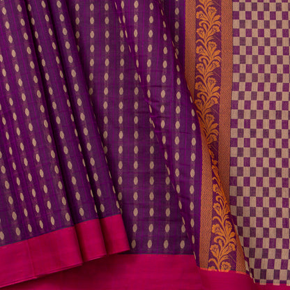 Magenta And Pink Fancy Cotton Saree For Festive Wear PV MM FC 979 - Cotton Saree - Panjavarnam PV MM FC 979