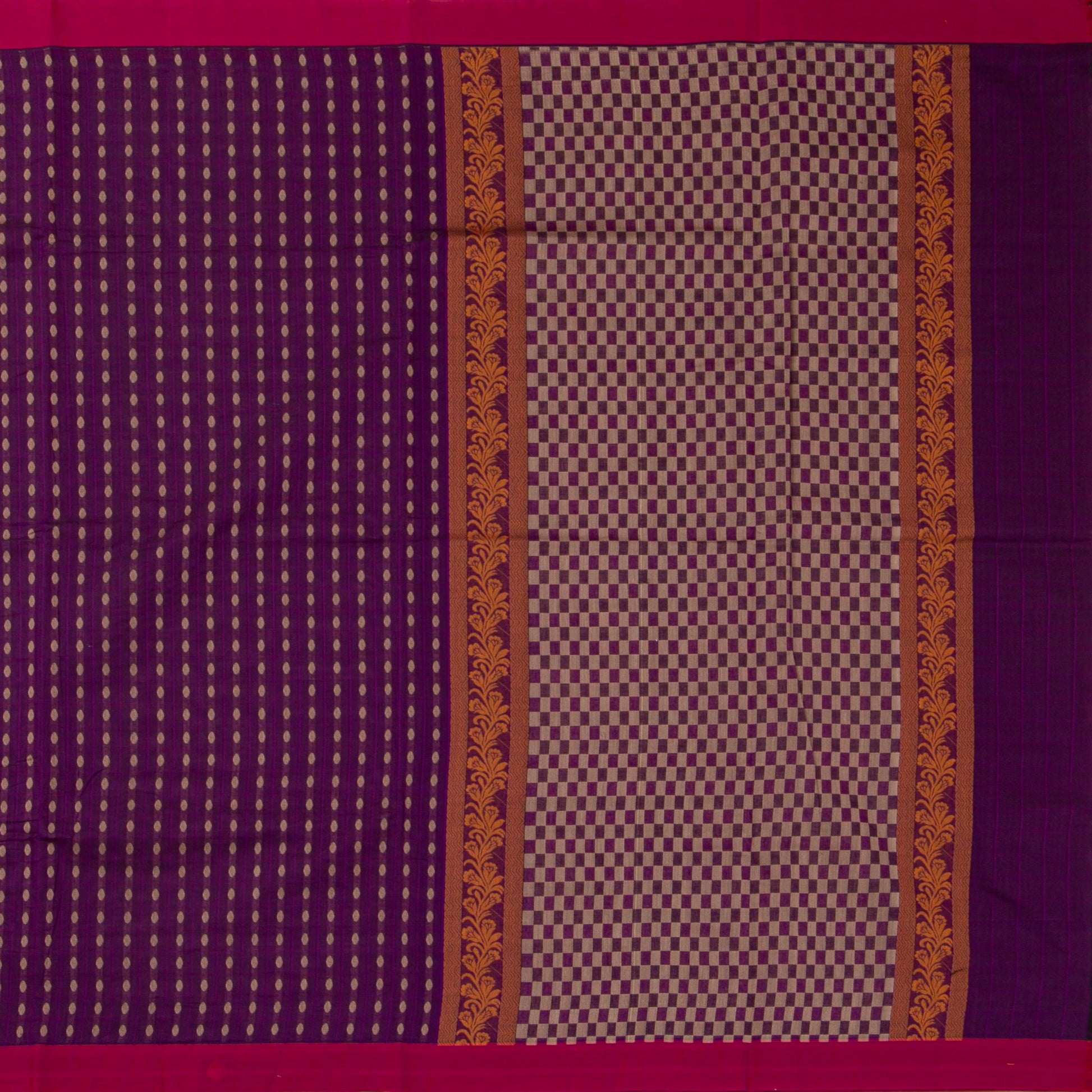 Magenta And Pink Fancy Cotton Saree For Festive Wear PV MM FC 979 - Cotton Saree - Panjavarnam PV MM FC 979