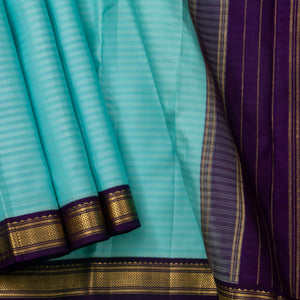 Sky Blue Kanchipuram Silk Saree For Festive Wear PV J 1040