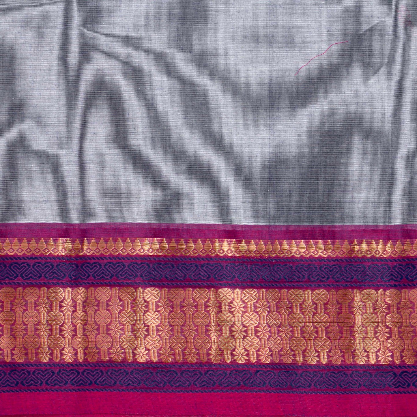 Grey And Pink Kanchi Cotton Saree For Festive Wear PV MM KC 843