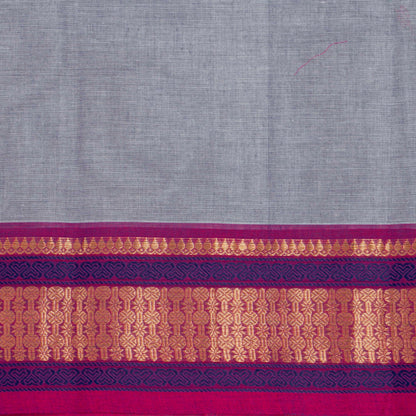 Grey And Pink Kanchi Cotton Saree For Festive Wear PV MM KC 843