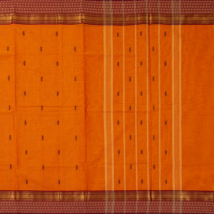 Orange And Maroon Kanchi Cotton Saree For Festive Wear PV MM KC 828 - Cotton Saree - Panjavarnam PV MM KC 828