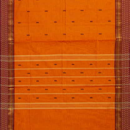 Orange And Maroon Kanchi Cotton Saree For Festive Wear PV MM KC 828 - Cotton Saree - Panjavarnam PV MM KC 828