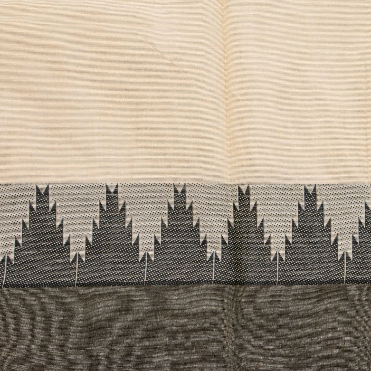 Off White And Black Kanchi Cotton Saree For Office Wear PV MM KC 845