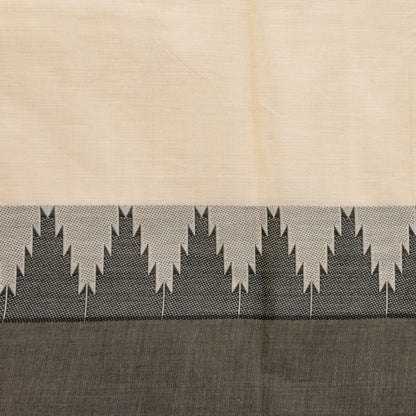 Off White And Black Kanchi Cotton Saree For Office Wear PV MM KC 845