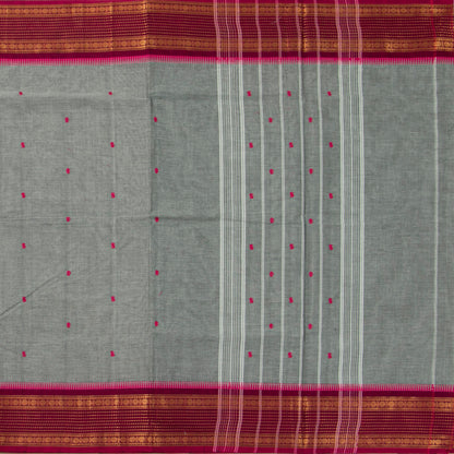 Grey And Magenta Kanchi Cotton Saree For Festive Wear PV MM KC 844
