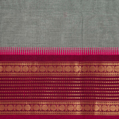 Grey And Magenta Kanchi Cotton Saree For Festive Wear PV MM KC 844