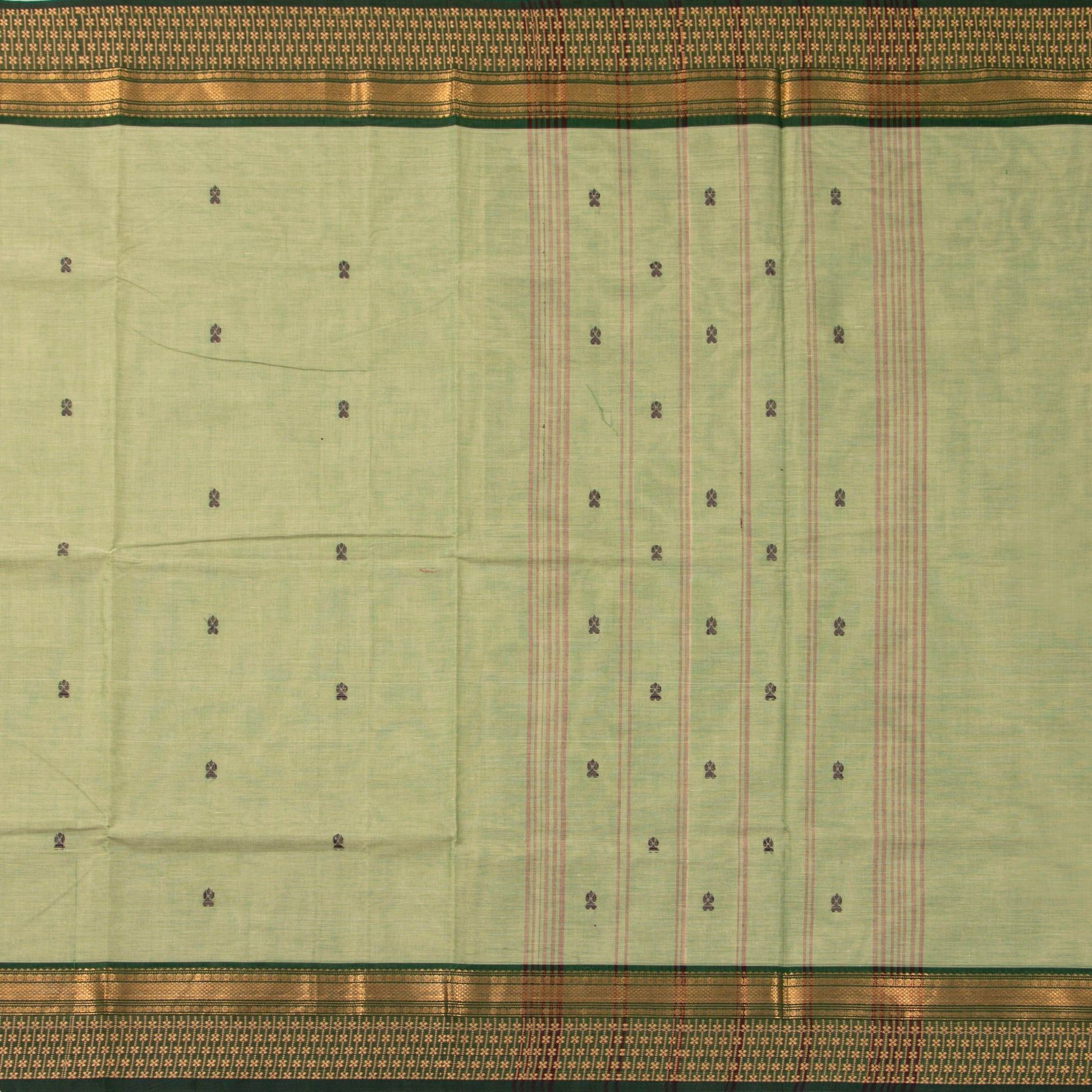 Elachi Green Kanchi Cotton Saree For Festive Wear PV MM KC 829 - Cotton Saree - Panjavarnam PV MM KC 829