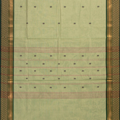 Elachi Green Kanchi Cotton Saree For Festive Wear PV MM KC 829 - Cotton Saree - Panjavarnam PV MM KC 829