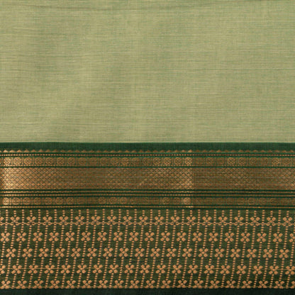 Elachi Green Kanchi Cotton Saree For Festive Wear PV MM KC 829 - Cotton Saree - Panjavarnam PV MM KC 829