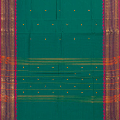 Teal And Pink Kanchi Cotton Saree For Festive Wear PV MM KC 846 - Cotton Saree - Panjavarnam PV MM KC 846