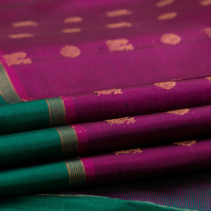 Magenta And Green Kanchipuram Silk Saree For Festive Wear PV NYC 1550