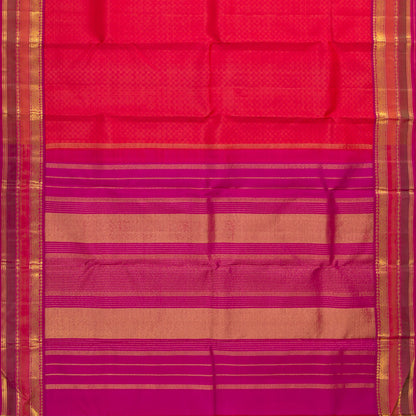 Pink And Magenta Kanchipuram Silk Saree For Festive Wear PV J 1575
