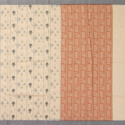 Off White Fancy Cotton Saree For Festive Wear PV MM FC 987