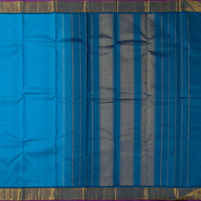 Blue Kanchipuram Silk Saree For Festive Wear PV J 1805
