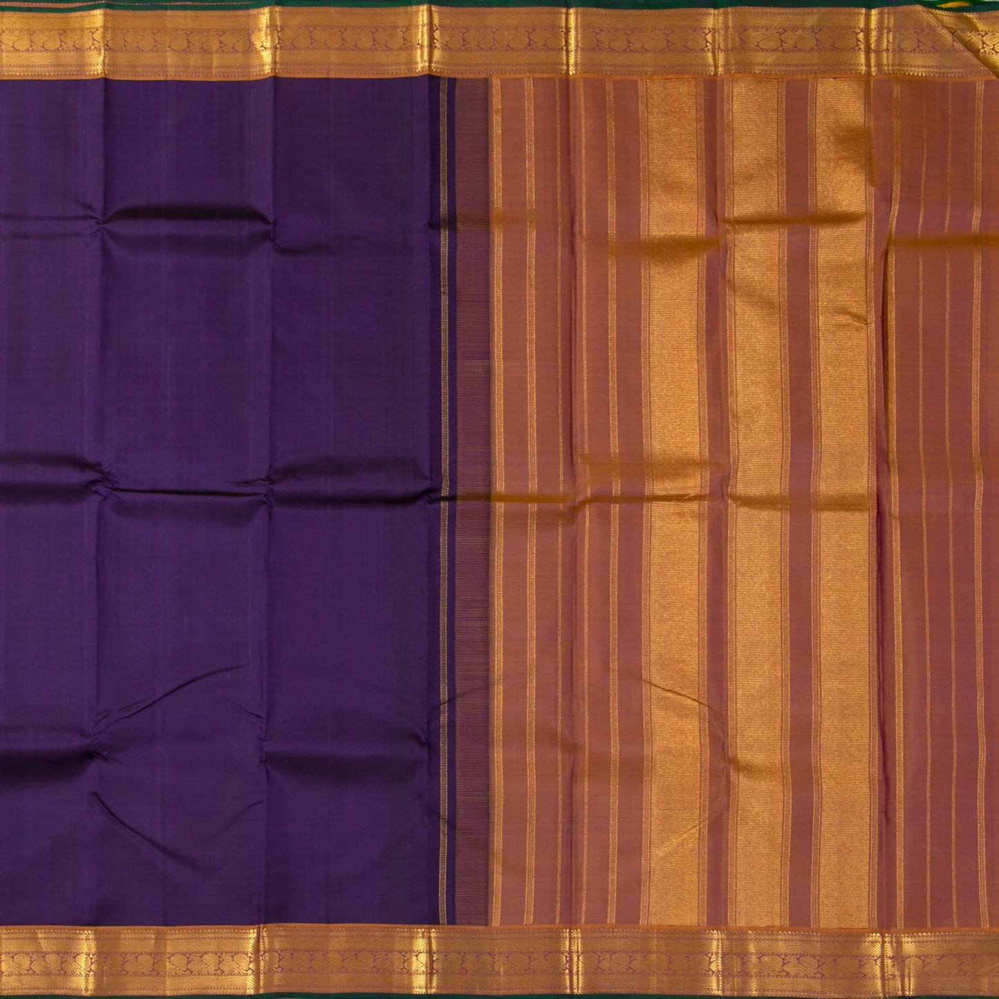 Blue And Gheva Kanchipuram Silk Saree For Festive Wear PV J 1797