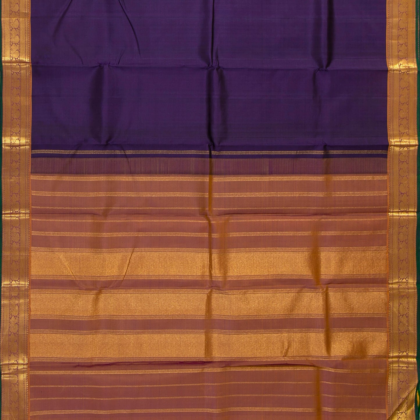 Blue And Gheva Kanchipuram Silk Saree For Festive Wear PV J 1797