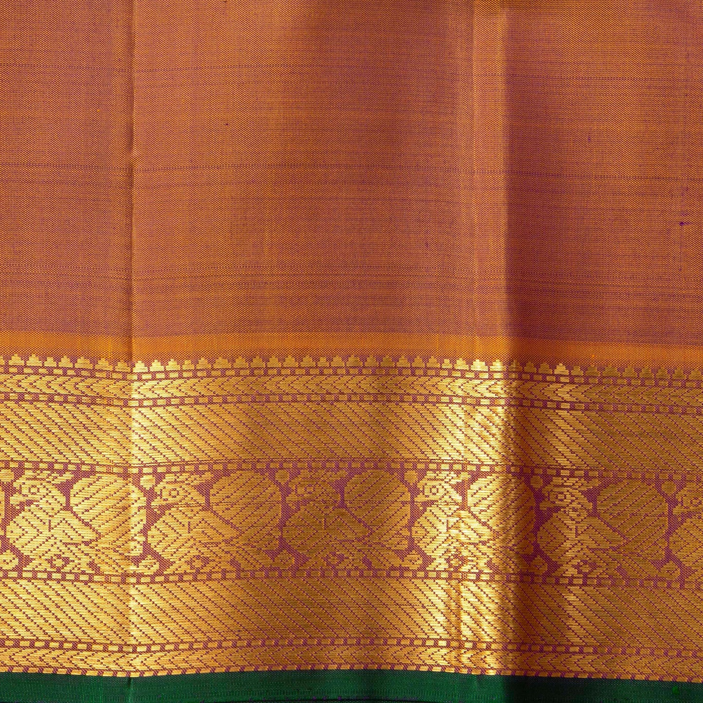 Blue And Gheva Kanchipuram Silk Saree For Festive Wear PV J 1797