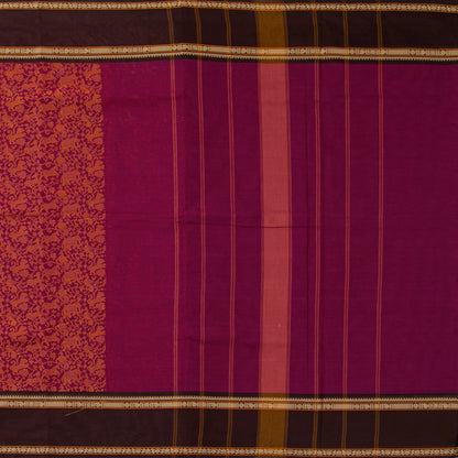 Pink And Brown Kanchi Cotton Saree Vanasingaram For Festive Wear PV MM KC 953 - Cotton Saree - Panjavarnam PV MM KC 953