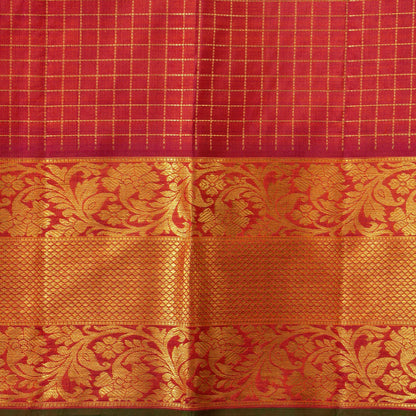 Orange Kanchipuram Silk Saree For Wedding Wear PV J 1514