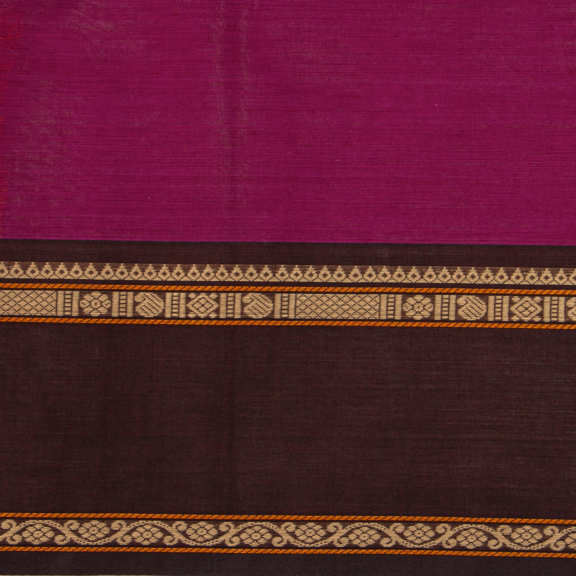 Pink And Brown Kanchi Cotton Saree Vanasingaram For Festive Wear PV MM KC 953 - Cotton Saree - Panjavarnam PV MM KC 953